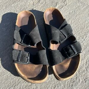 Birkenstock Black Suede Sandals